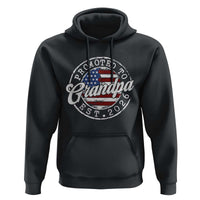 Promoted to Grandpa 2026 Hoodie New Grandfather US Flag Fathers Day