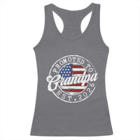 Promoted to Grandpa 2026 Racerback Tank Top New Grandfather US Flag Fathers Day