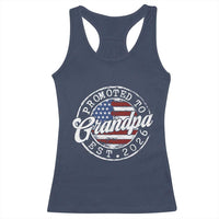Promoted to Grandpa 2026 Racerback Tank Top New Grandfather US Flag Fathers Day
