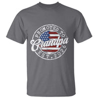 Promoted to Grandpa 2026 T Shirt New Grandfather US Flag Fathers Day