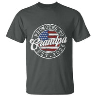 Promoted to Grandpa 2026 T Shirt New Grandfather US Flag Fathers Day