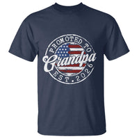 Promoted to Grandpa 2026 T Shirt New Grandfather US Flag Fathers Day