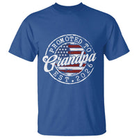 Promoted to Grandpa 2026 T Shirt New Grandfather US Flag Fathers Day