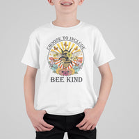 Autism Awareness T Shirt For Kid Choose To Include Bee Kind Retro Vintage Flower Bee - Wonder Print Shop