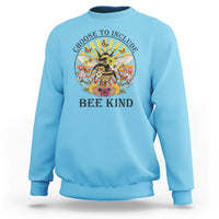 Autism Awareness Sweatshirt Choose To Include Bee Kind Retro Vintage Flower Bee - Wonder Print Shop