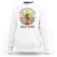 Autism Awareness Sweatshirt Choose To Include Bee Kind Retro Vintage Flower Bee - Wonder Print Shop