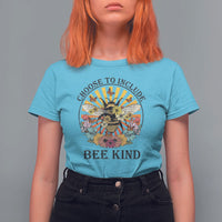 Autism Awareness T Shirt For Women Choose To Include Bee Kind Retro Vintage Flower Bee - Wonder Print Shop