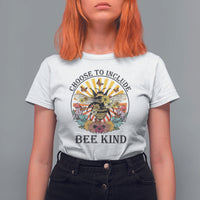 Autism Awareness T Shirt For Women Choose To Include Bee Kind Retro Vintage Flower Bee - Wonder Print Shop