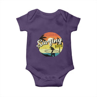 Surfing Lover Baby Onesie Surfing Vibes Retro Vintage Summer Vacation - Wonder Print Shop