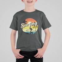 Surfing Lover T Shirt For Kid Surfing Vibes Retro Vintage Summer Vacation - Wonder Print Shop