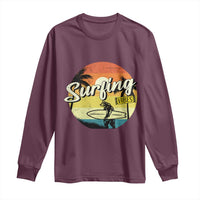Surfing Lover Long Sleeve Shirt Surfing Vibes Retro Vintage Summer Vacation - Wonder Print Shop