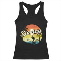 Surfing Lover Racerback Tank Top Surfing Vibes Retro Vintage Summer Vacation - Wonder Print Shop