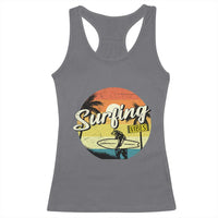 Surfing Lover Racerback Tank Top Surfing Vibes Retro Vintage Summer Vacation - Wonder Print Shop