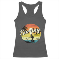 Surfing Lover Racerback Tank Top Surfing Vibes Retro Vintage Summer Vacation - Wonder Print Shop