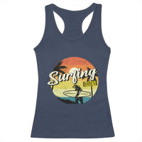 Surfing Lover Racerback Tank Top Surfing Vibes Retro Vintage Summer Vacation - Wonder Print Shop