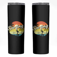 Surfing Lover Skinny Tumbler Surfing Vibes Retro Vintage Summer Vacation - Wonder Print Shop