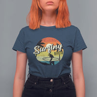 Surfing Lover T Shirt For Women Surfing Vibes Retro Vintage Summer Vacation - Wonder Print Shop