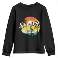 Surfing Lover Youth Sweatshirt Surfing Vibes Retro Vintage Summer Vacation - Wonder Print Shop