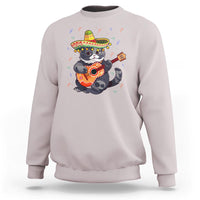 Cinco De Mayo Cat Sweatshirt Playing Huichoi Cute Sombrero Hat - Wonder Print Shop