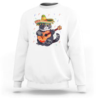 Cinco De Mayo Cat Sweatshirt Playing Huichoi Cute Sombrero Hat - Wonder Print Shop