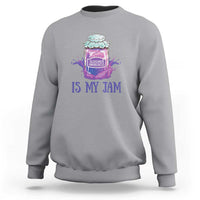 Alzheimer Is My Jam Sweatshirt Awareness Support Funny Saying Quotes Grape Jar - Wonder Print Shop
