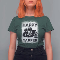 Camping Lover T Shirt For Women Happy Camper Funny Bear Campfire Beer - Wonder Print Shop