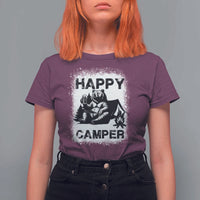 Camping Lover T Shirt For Women Happy Camper Funny Bear Campfire Beer - Wonder Print Shop