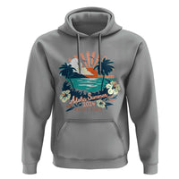 Summer Beach Hoodie Vintage Aloha Summer 2024 Wailea Hibiscus Flower - Wonder Print Shop