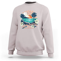 Summer Beach Sweatshirt Vintage Aloha Summer 2024 Wailea Hibiscus Flower - Wonder Print Shop