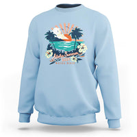 Summer Beach Sweatshirt Vintage Aloha Summer 2024 Wailea Hibiscus Flower - Wonder Print Shop