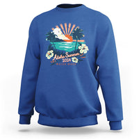 Summer Beach Sweatshirt Vintage Aloha Summer 2024 Wailea Hibiscus Flower - Wonder Print Shop