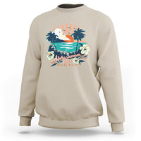 Summer Beach Sweatshirt Vintage Aloha Summer 2024 Wailea Hibiscus Flower - Wonder Print Shop