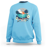 Summer Beach Sweatshirt Vintage Aloha Summer 2024 Wailea Hibiscus Flower - Wonder Print Shop