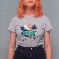 Summer Beach T Shirt For Women Vintage Aloha Summer 2024 Wailea Hibiscus Flower - Wonder Print Shop
