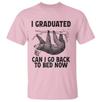 Graduation T Shirt I Graduated Can I Go Back To Bed Now Cute Sloth - Wonder Print Shop