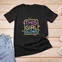 This Girl Glows T Shirt For Women Neon Women Party Night - Wonder Print Shop