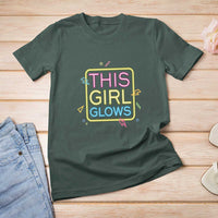 This Girl Glows T Shirt For Women Neon Women Party Night - Wonder Print Shop