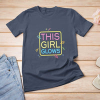 This Girl Glows T Shirt For Women Neon Women Party Night - Wonder Print Shop