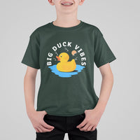 Rubber Ducky T Shirt For Kid Big Duck Vibes Cute Surfing Ocean Waves Summer Vacation - Wonder Print Shop