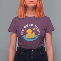 Rubber Ducky T Shirt For Women Big Duck Vibes Cute Surfing Ocean Waves Summer Vacation - Wonder Print Shop