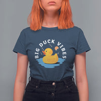 Rubber Ducky T Shirt For Women Big Duck Vibes Cute Surfing Ocean Waves Summer Vacation - Wonder Print Shop