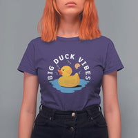 Rubber Ducky T Shirt For Women Big Duck Vibes Cute Surfing Ocean Waves Summer Vacation - Wonder Print Shop
