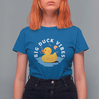Rubber Ducky T Shirt For Women Big Duck Vibes Cute Surfing Ocean Waves Summer Vacation - Wonder Print Shop