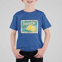 Funny Quote T Shirt For Kid Squeeze The Day Vintage Lemon - Wonder Print Shop