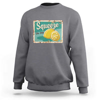 Funny Quote Sweatshirt Squeeze The Day Vintage Lemon - Wonder Print Shop