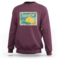 Funny Quote Sweatshirt Squeeze The Day Vintage Lemon - Wonder Print Shop