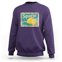 Funny Quote Sweatshirt Squeeze The Day Vintage Lemon - Wonder Print Shop