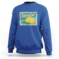 Funny Quote Sweatshirt Squeeze The Day Vintage Lemon - Wonder Print Shop