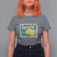 Funny Quote T Shirt For Women Squeeze The Day Vintage Lemon - Wonder Print Shop