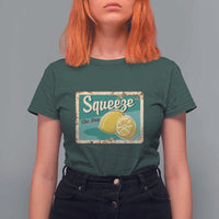 Funny Quote T Shirt For Women Squeeze The Day Vintage Lemon - Wonder Print Shop
